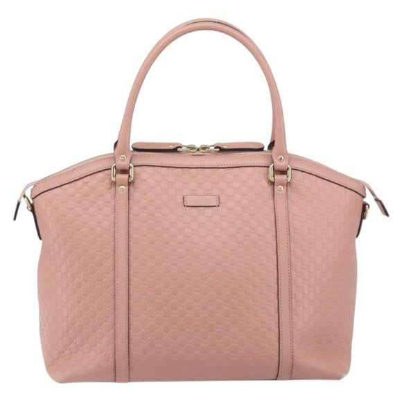 GUCCI Micro GG Canvas Guccissima Tote Bag Leder Pink Gold 449657 Auth 161597
