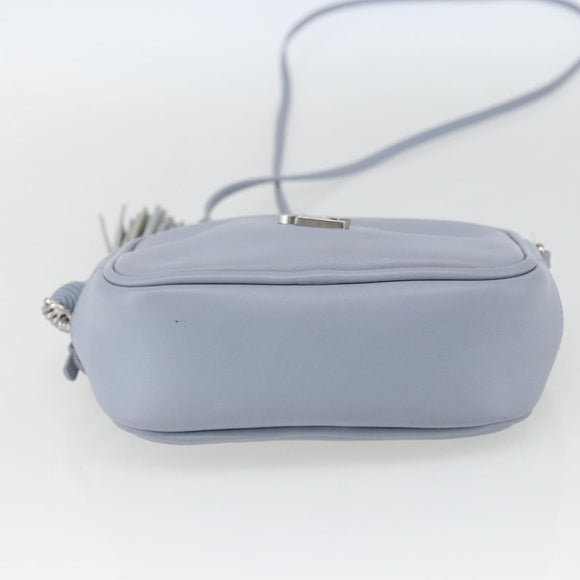 SAINT LAURENT Blogger Umhängetasche Leder Hellblau Silber Original 161598