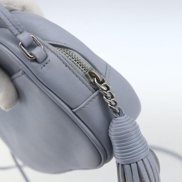 SAINT LAURENT Blogger Umhängetasche Leder Hellblau Silber Original 161598