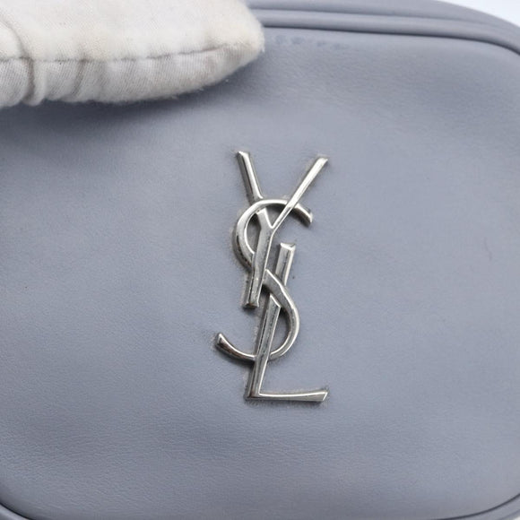 SAINT LAURENT Blogger Umhängetasche Leder Hellblau Silber Original 161598