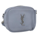 SAINT LAURENT Blogger Umhängetasche Leder Hellblau Silber Original 161598-1