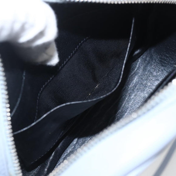 SAINT LAURENT Blogger Umhängetasche Leder Hellblau Silber Original 161598