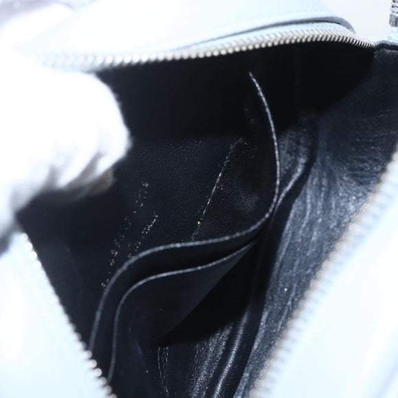 SAINT LAURENT Blogger Umhängetasche Leder Hellblau Silber Original 161598