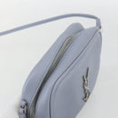 SAINT LAURENT Blogger Umhängetasche Leder Hellblau Silber Original 161598-6