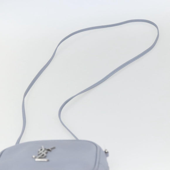SAINT LAURENT Blogger Umhängetasche Leder Hellblau Silber Original 161598