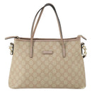GUCCI GG Supreme Tote Bag PVC 2way Beige Gold 353440 Auth 161600-13