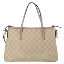 GUCCI GG Supreme Tote Bag PVC 2way Beige Gold 353440 Auth 161600-2