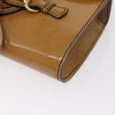 GUCCI Horsebit Chain Emily Shoulder Bag Enamel Beige Gold 283063 Auth 161607-11