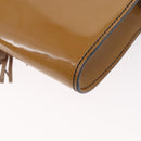 GUCCI Horsebit Chain Emily Shoulder Bag Enamel Beige Gold 283063 Auth 161607-13