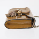 GUCCI Horsebit Chain Emily Shoulder Bag Enamel Beige Gold 283063 Auth 161607-4