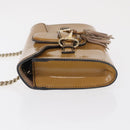GUCCI Horsebit Chain Emily Shoulder Bag Enamel Beige Gold 283063 Auth 161607-5
