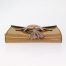 GUCCI Horsebit Chain Emily Shoulder Bag Enamel Beige Gold 283063 Auth 161607-9