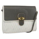 Christian Dior Honeycomb Canvas Shoulder Bag PVC Gold White Auth 161608-1