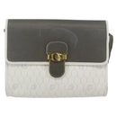 Christian Dior Honeycomb Canvas Shoulder Bag PVC Gold White Auth 161608-13