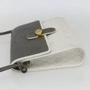 Christian Dior Honeycomb Canvas Shoulder Bag PVC Gold White Auth 161608-3