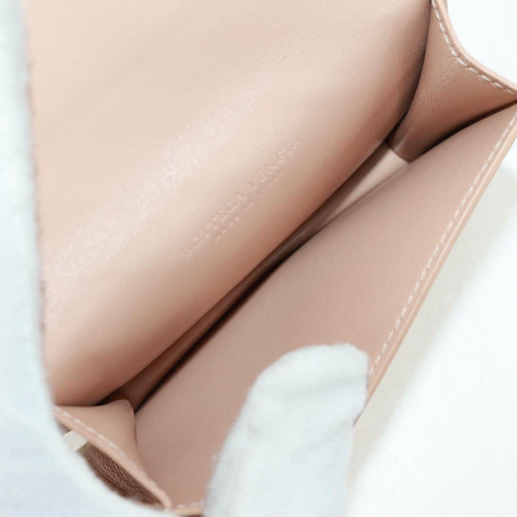 BOTTEGA VENETA INTRECCIATO Card Case Leather Beige Auth 161610V