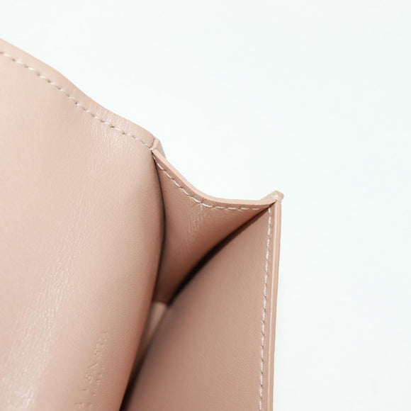 BOTTEGA VENETA INTRECCIATO Card Case Leather Beige Auth 161610V