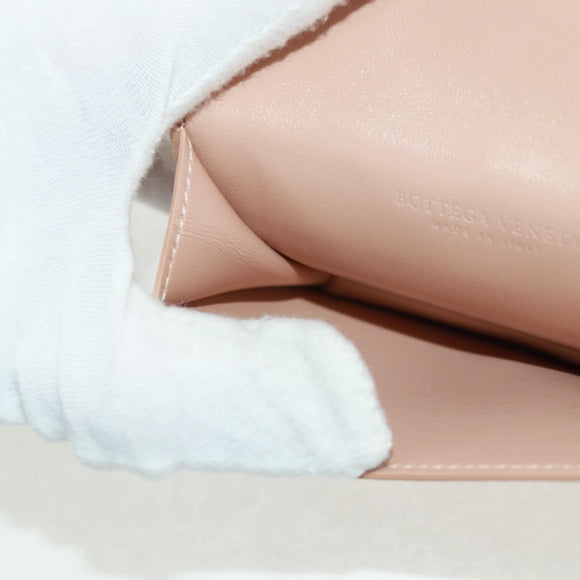 BOTTEGA VENETA INTRECCIATO Card Case Leather Beige Auth 161610V