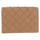 BOTTEGA VENETA INTRECCIATO Card Case Leather Beige Auth 161610V-2