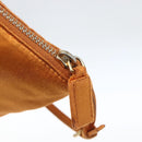 PRADA Accessory Pouch Satin Orange Gold Auth 161612-10