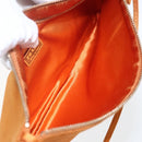 PRADA Accessory Pouch Satin Orange Gold Auth 161612-11