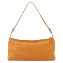 PRADA Accessory Pouch Satin Orange Gold Auth 161612-13