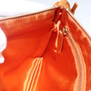 PRADA Accessory Pouch Satin Orange Gold Auth 161612-21