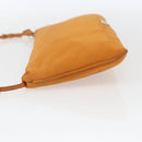 PRADA Accessory Pouch Satin Orange Gold Auth 161612-3