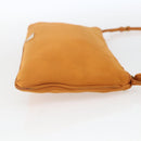 PRADA Accessory Pouch Satin Orange Gold Auth 161612-4