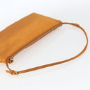 PRADA Accessory Pouch Satin Orange Gold Auth 161612-7