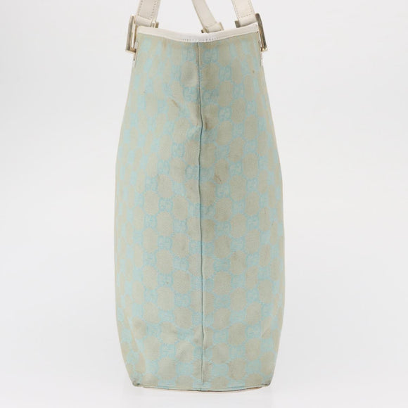 GUCCI GG Canvas Tote Bag Gold Light green 002 1098 1705 Auth 161613