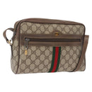 GUCCI GG Supreme Web Sherry Line Bag PVC Beige Gold 24 02 005 Auth 161616-1