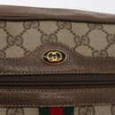GUCCI GG Supreme Web Sherry Line Bag PVC Beige Gold 24 02 005 Auth 161616-16