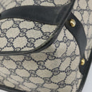 GUCCI GG Supreme Sherry Line Hand Bag PVC Navy Gold Auth 161618-13