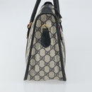 GUCCI GG Supreme Sherry Line Hand Bag PVC Navy Gold Auth 161618-4