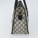 GUCCI GG Supreme Sherry Line Hand Bag PVC Navy Gold Auth 161618-5