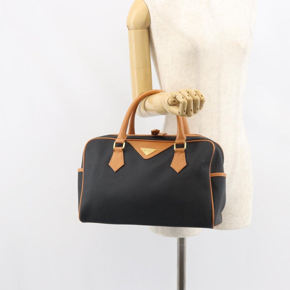 SAINT LAURENT Boston Bag PVC Black Gold Auth 161622