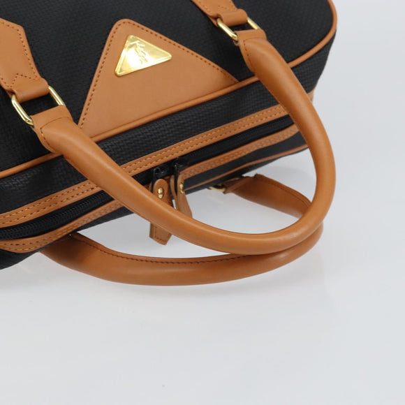 SAINT LAURENT Boston Bag PVC Black Gold Auth 161622
