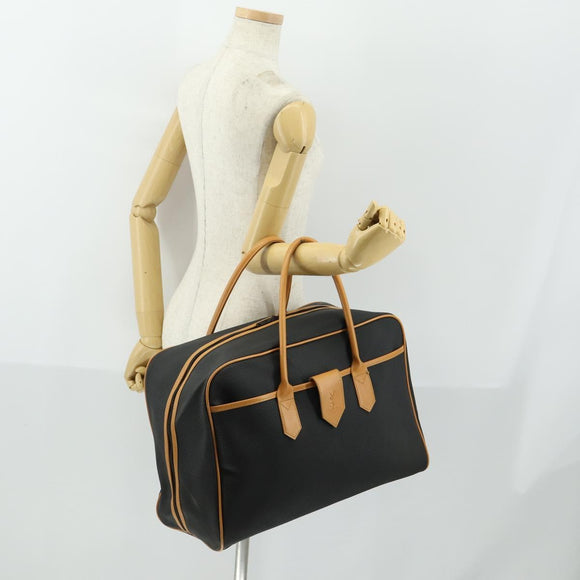 SAINT LAURENT Boston Bag PVC Black Gold Auth 161623