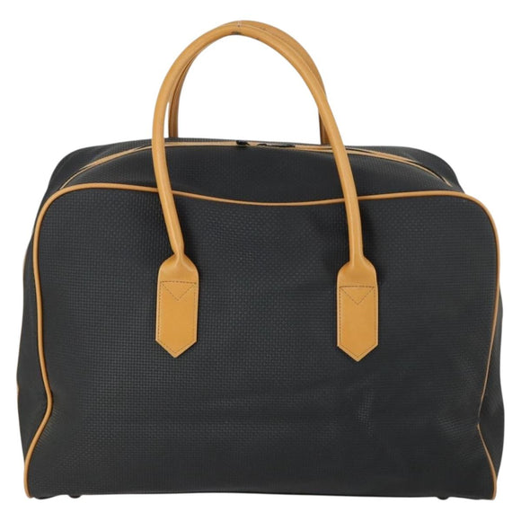 SAINT LAURENT Boston Bag PVC Black Gold Auth 161623