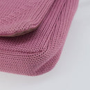PRADA Shoulder Bag knitted Fabrics Pink Silver Auth 161630-10