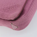 PRADA Shoulder Bag knitted Fabrics Pink Silver Auth 161630-11