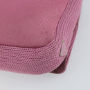 PRADA Shoulder Bag knitted Fabrics Pink Silver Auth 161630-12