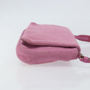 PRADA Shoulder Bag knitted Fabrics Pink Silver Auth 161630-4