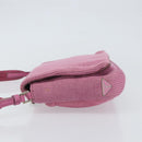 PRADA Shoulder Bag knitted Fabrics Pink Silver Auth 161630-5