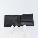 BALENCIAGA Compact Wallet Leather Black Auth 161631-8