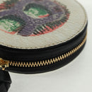 BURBERRY Coin Purse Leather White Gold Auth 161634V-11