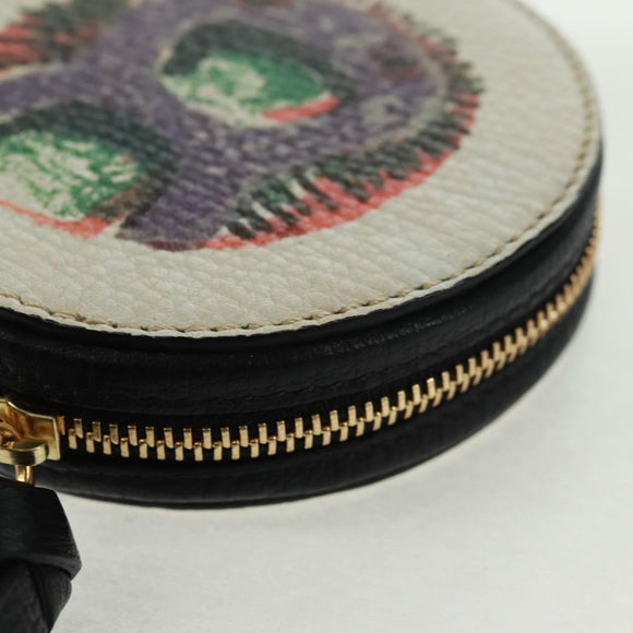 BURBERRY Coin Purse Leather White Gold Auth 161634V