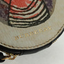 BURBERRY Coin Purse Leather White Gold Auth 161634V-12