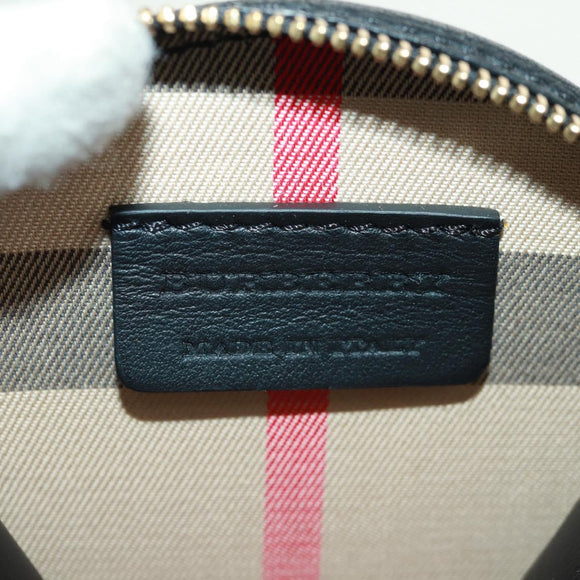 BURBERRY Coin Purse Leather White Gold Auth 161634V